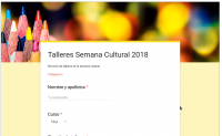 Elección de talleres, semana cultural 2018